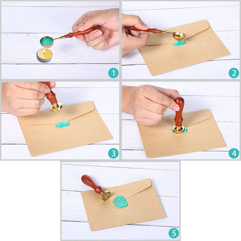 

Wax Spoon Wooden Handle Sealing Spoon Vintage Brass Melting Spoon Wax Seal Warmer for Wax Seal(3 Pieces)