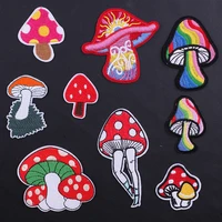 mushroom badge embroidered iron on patch sewing patches diy clothes sticker applique for clothing hippie garment accessories