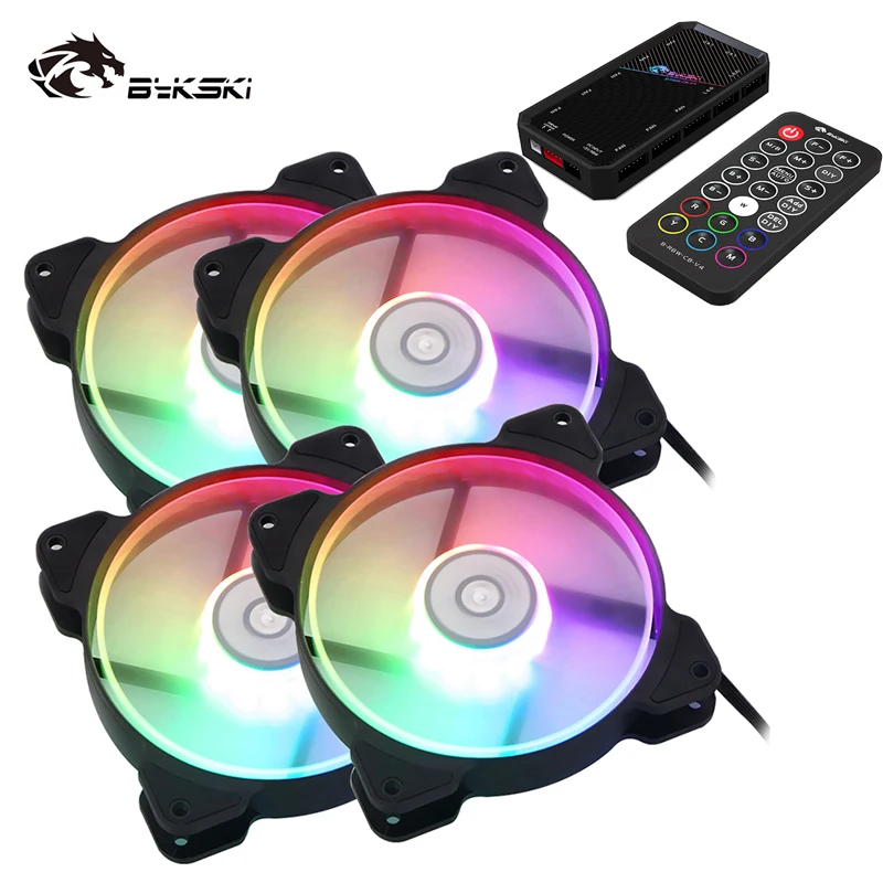 BYKSKI 4 шт. Вентилятор 120 мм RGB настраиваемый светодиодный вентилятор для компьютера