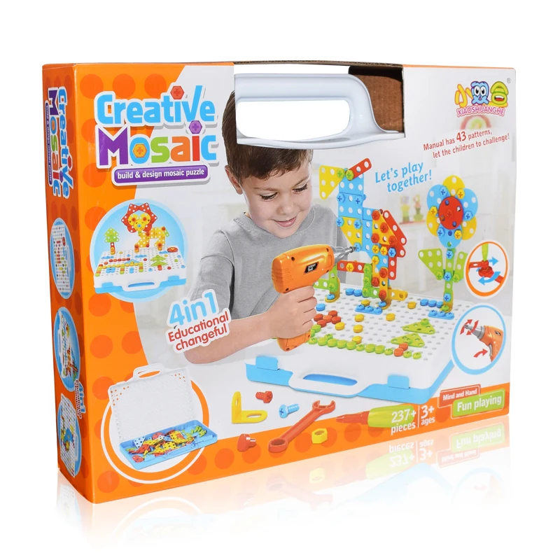 Детский Электрический игрушечные дрели гайка разборки матч инструмент в