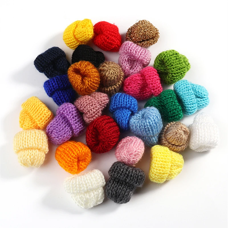 

Mini Plush Ball Knitting Hat DIY child Garment Handmade Sewing Material Soft Hat Bag Garment Art Craft Supplies Hair Accessories