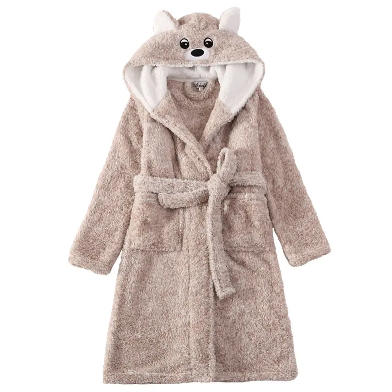 Новый Зимний банный халат для больших мальчиков Детская Фланелевая пижама с