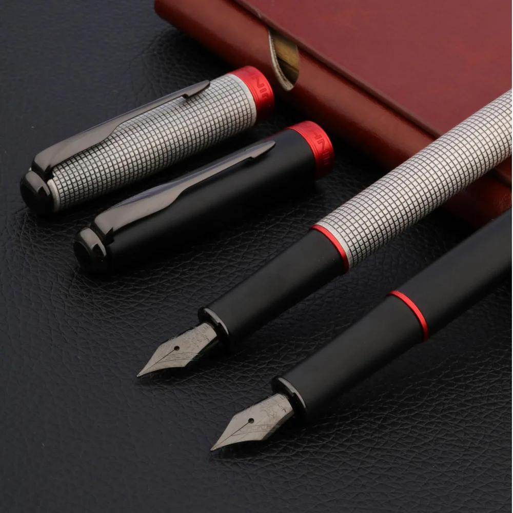 Фото Ручка перьевая JINHAO 75, роскошная классическая чернильная ручка в клетку, с пепером и вольфрамовым стальным черным наконечником, офисные и шк... №4