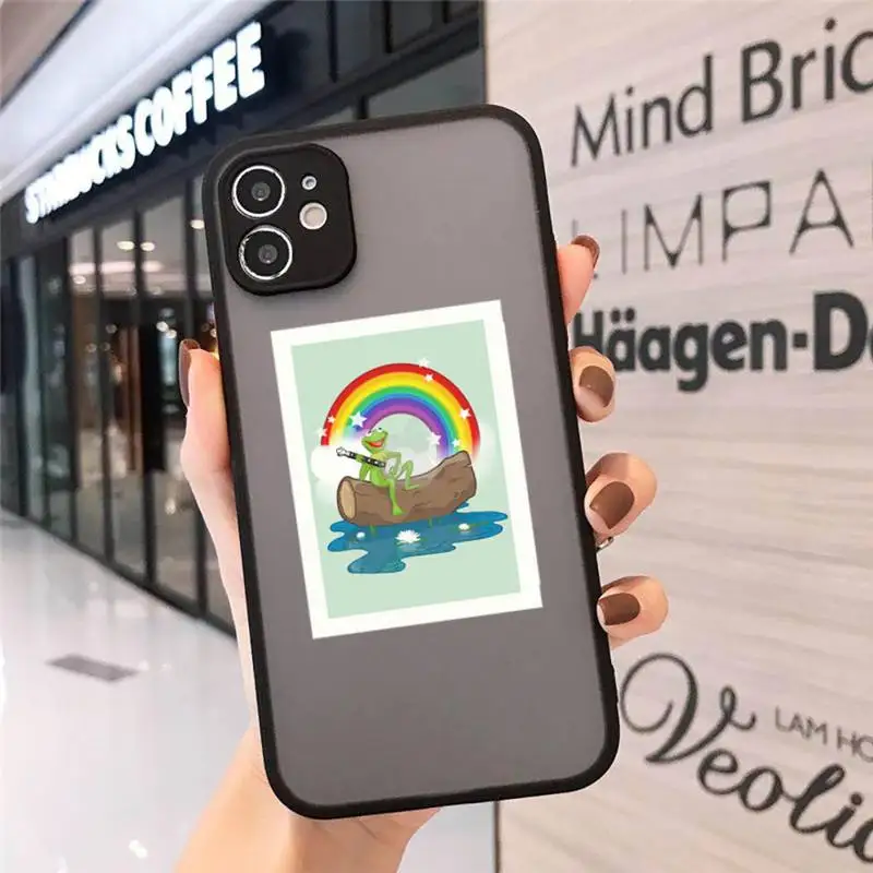 

Kermit the Frog Phone Case Matte Transparent for iPhone 7 8 11 12 s mini pro X XS XR MAX Plus cover funda