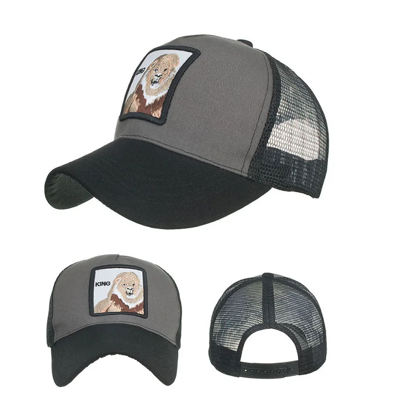 Бейсболка шляпа дышащая сетка с вышивкой животных модная для лета женщин и