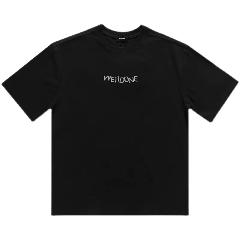 

Pressing WE11DONE Three-dimensional Letters Short-sleeved T-shirt Oversize Casual Style Men and Women Loose Round Neck Half Slee