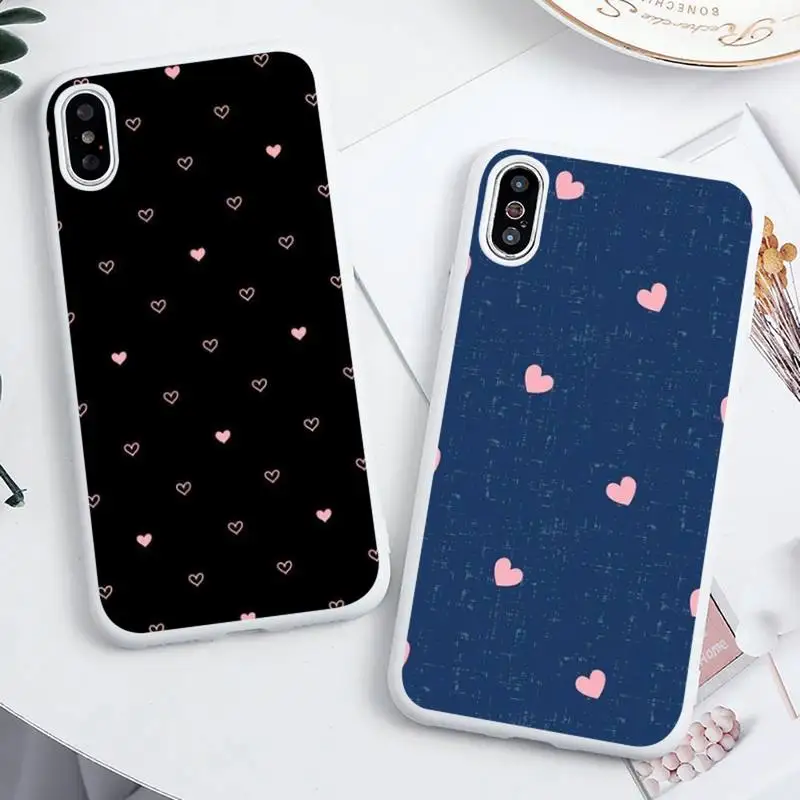

pink Love heart fashion girl Phone Case Candy Color for iPhone 6 6S 7 8 11 12 XS X SE 2020 XR mini pro Plus MAX funda