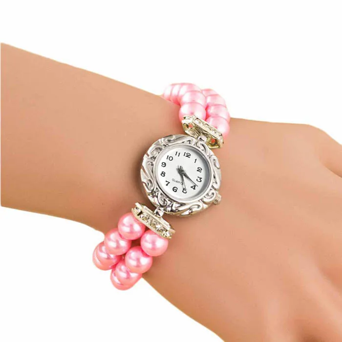 

Women Students Quartz Bracelet Watch Fashion Brand New Golden Pearl Watch And Bracelet Set Girls reloj mujer relogio #