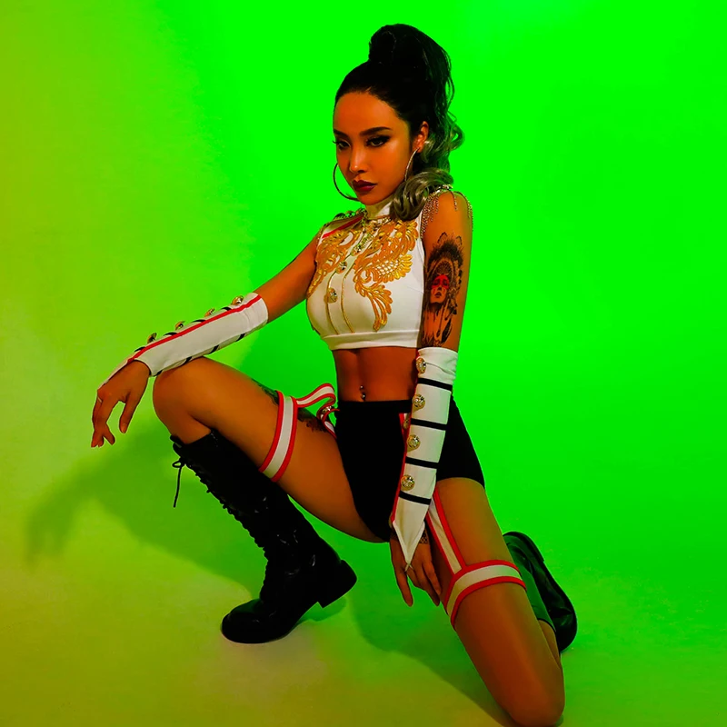 Джазовые танцевальные костюмы сексуальная униформа набор Женский сценический