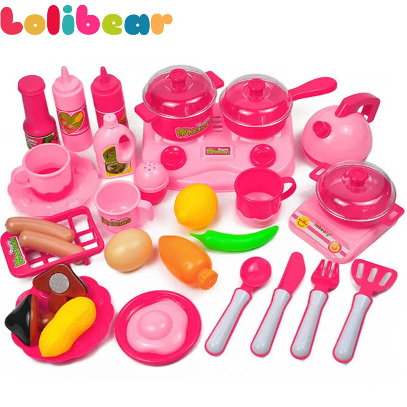 34 шт./компл. дети кухонные игрушки ролевые игры пластик овощи и фрукты еда посудка