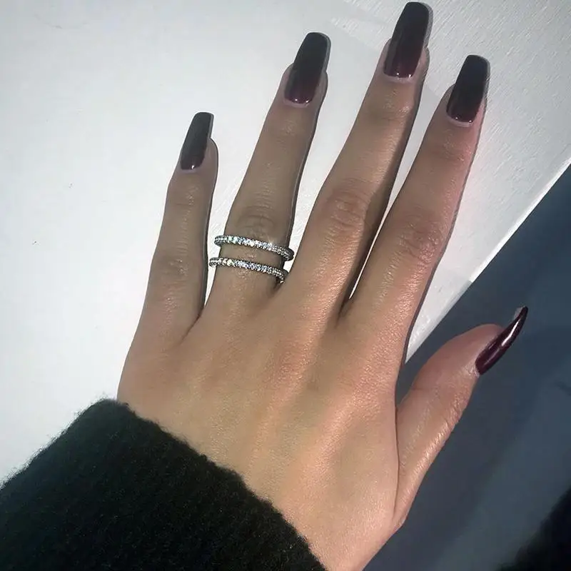 Женские Кольца Новые Модные Простые стразы кольцо высокого качества из сплава