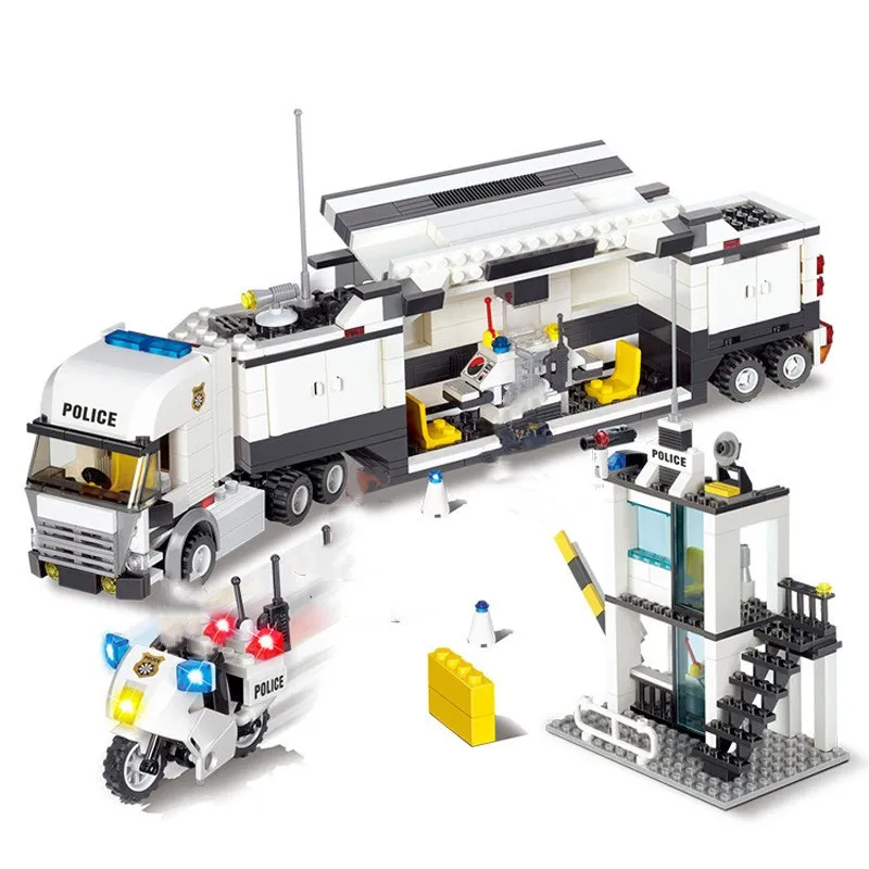 511 шт. полицейский участок городская улица Блокирует Игрушки полиции станция