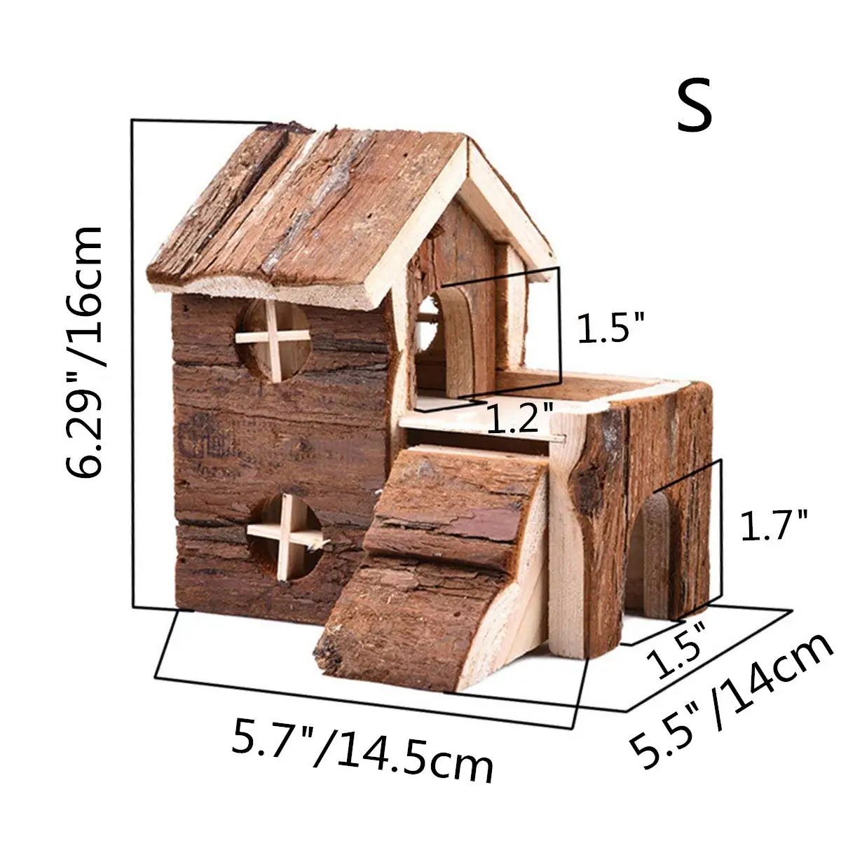 Деревянный домик для хомяка двухслойная хижина карликовой мыши крысы | Дом и сад