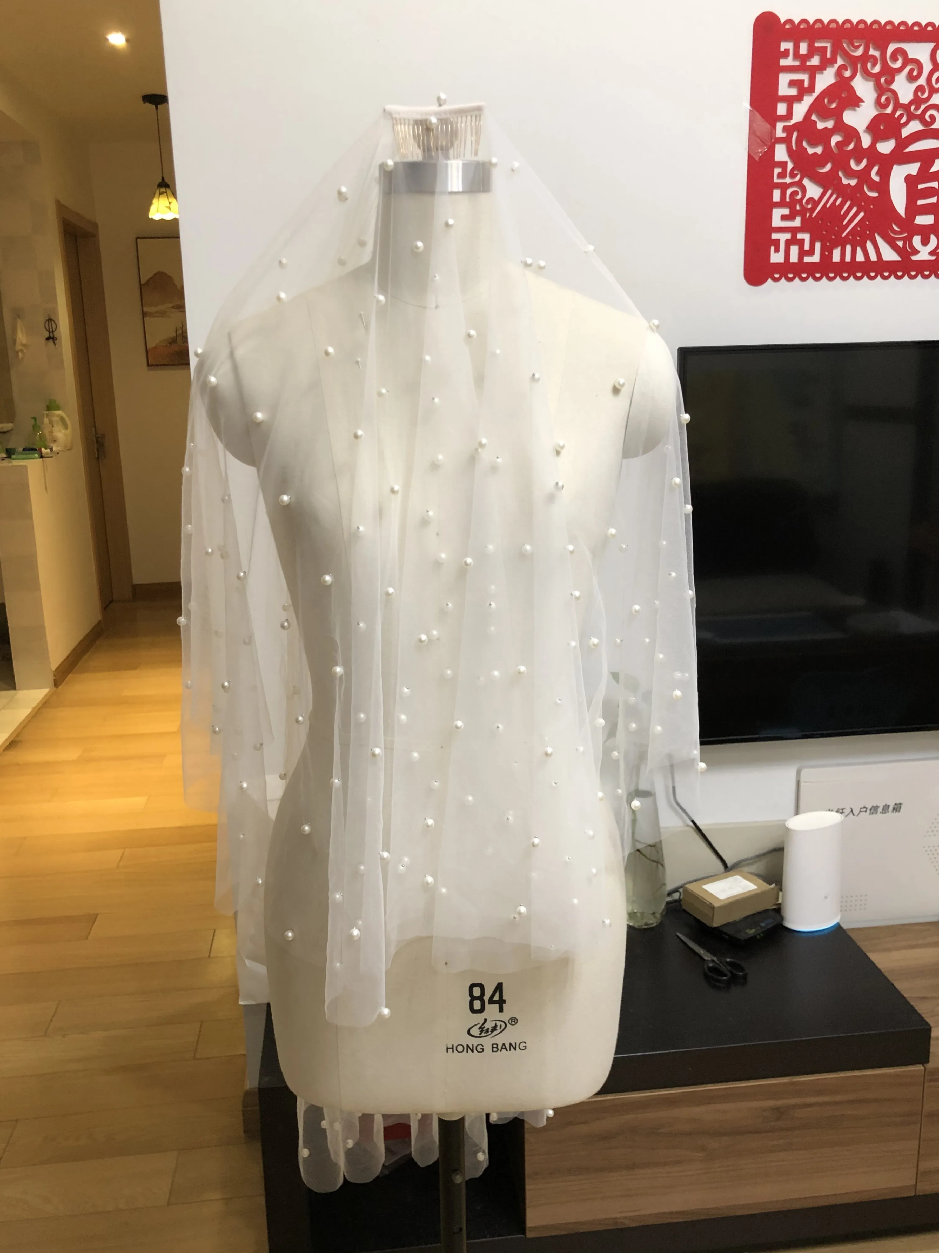 Горячая Распродажа белая/слоновая кость длиной 1 2 м свадебная Фата с расческой