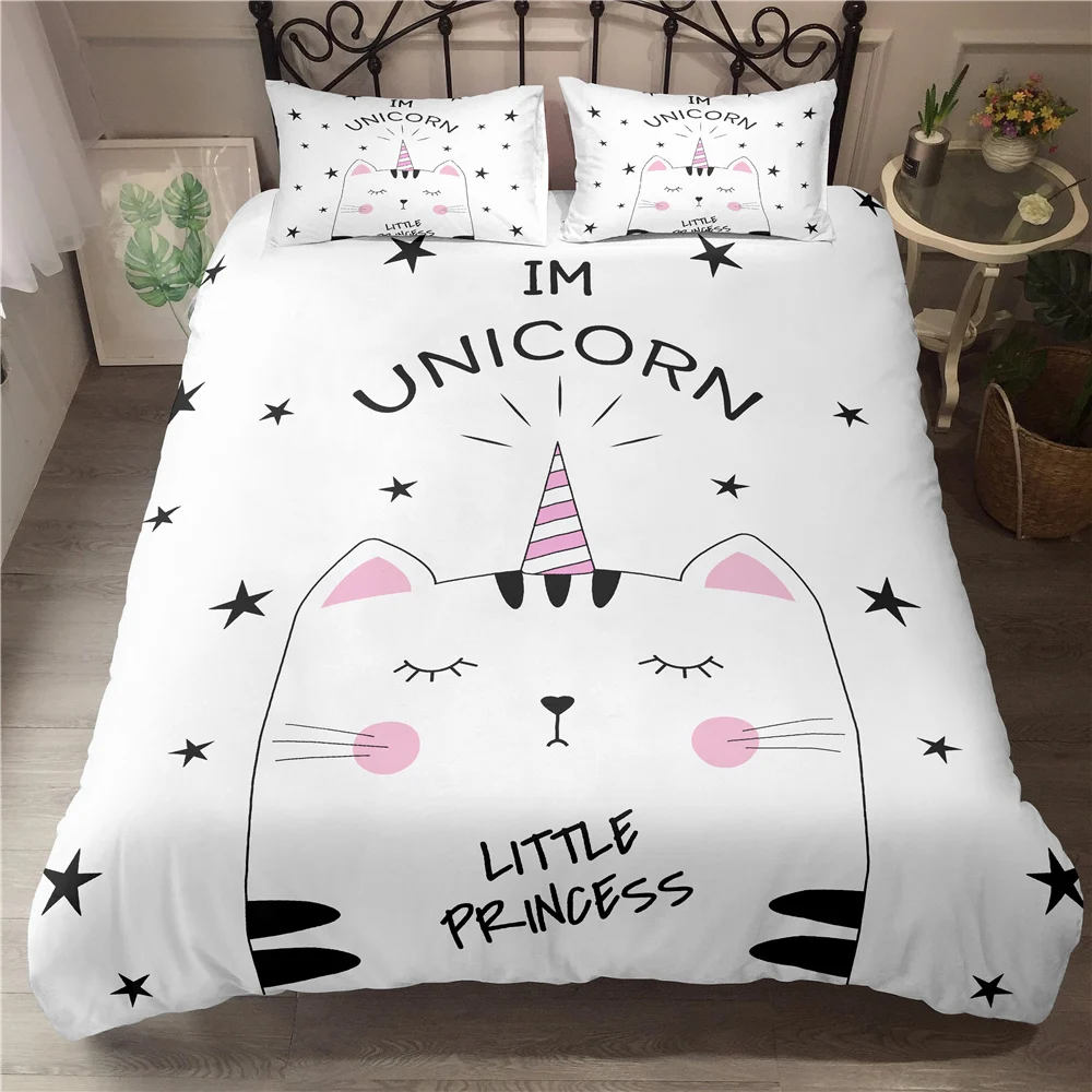 

Cute Cartoon Cat 3D Print Bedding Sets Duvet Cover Pillowcase 2/3pcs Twin Queen King Size Bed Clothes For Home Textiles Kids