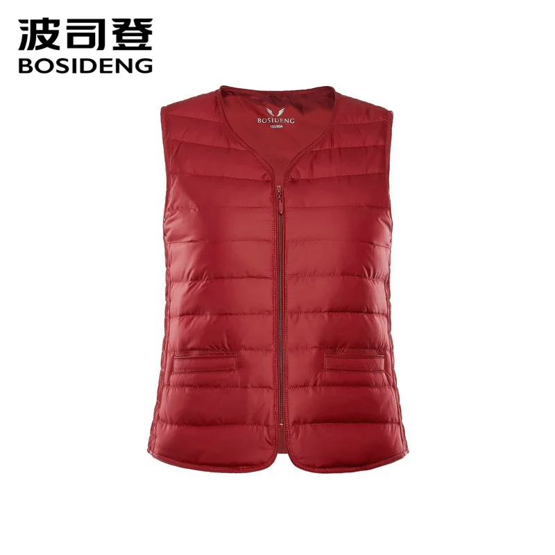 BOSIDENG зимний пуховой жилет женская верхняя одежда осенняя Женская облегающая