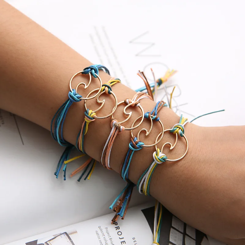 Регулируемые браслеты океанские волны пляжные украшения в морском стиле для