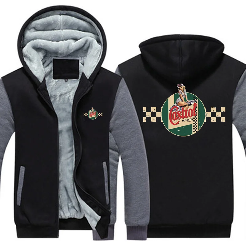 Castrol винтажные гоночные полосатые толстовки с капюшоном для девочек куртка