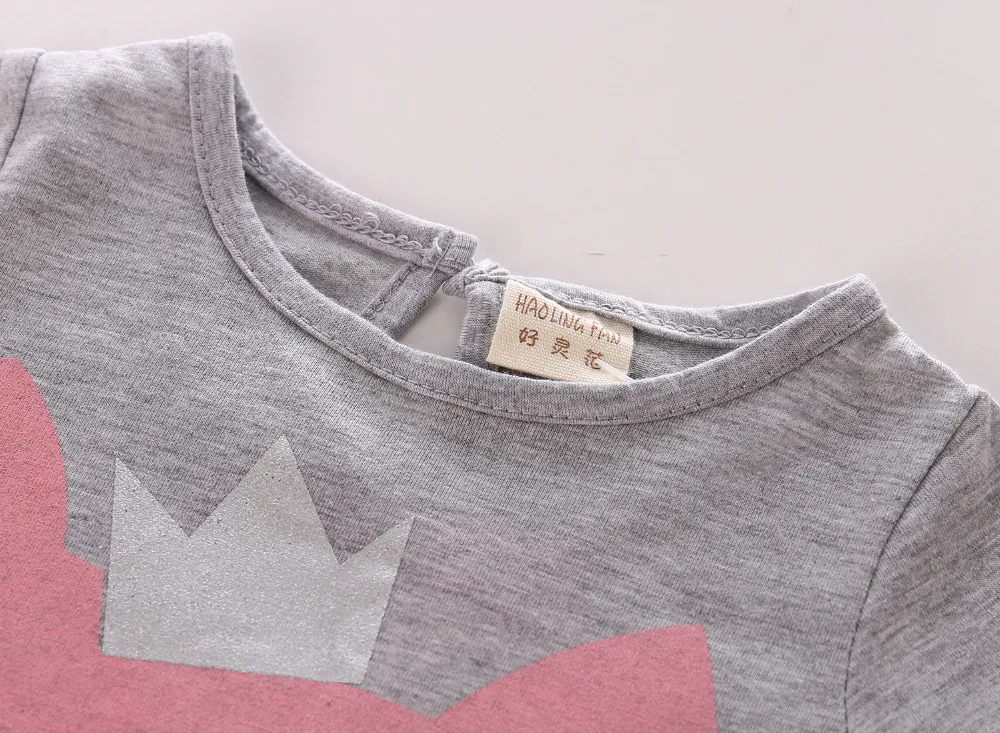 Комплект одежды для маленьких девочек Осенний хлопковый топ с длинным рукавом и