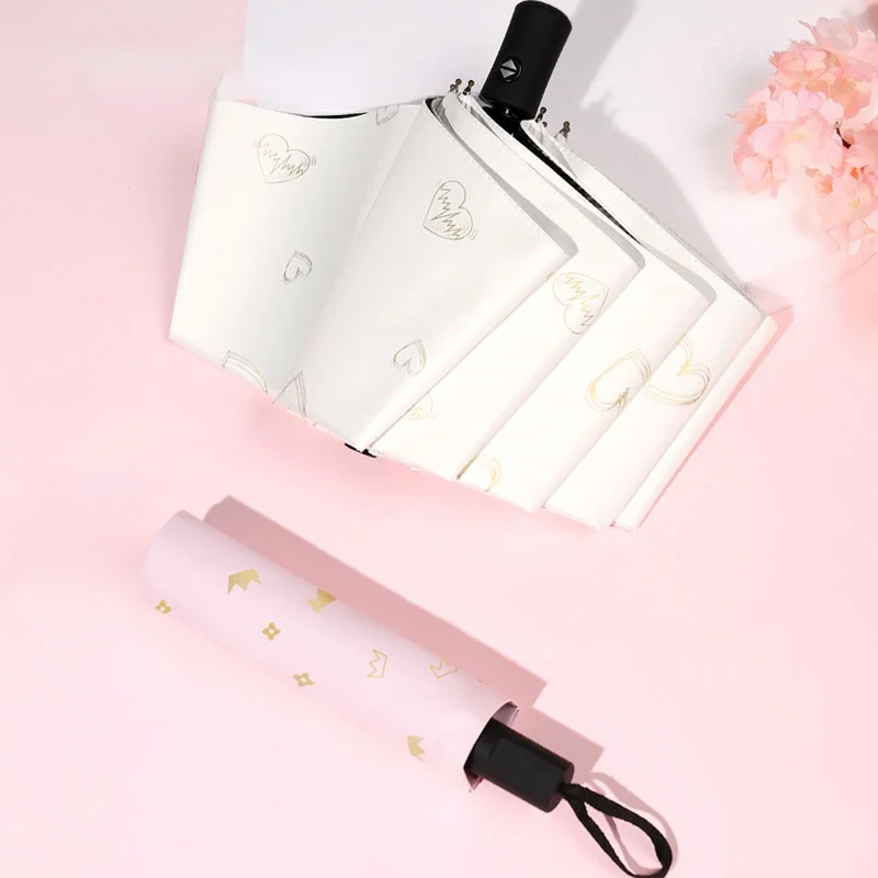 

Full automatic sunny umbrella female and male sun umbrella sunscreen UV proof folding small fresh sunshade dual purpose ins