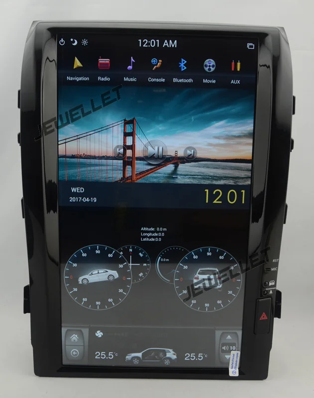 Автомобильный DVD GPS навигатор tesla style вертикальный экран 17 дюймов шесть ядер android 9 0