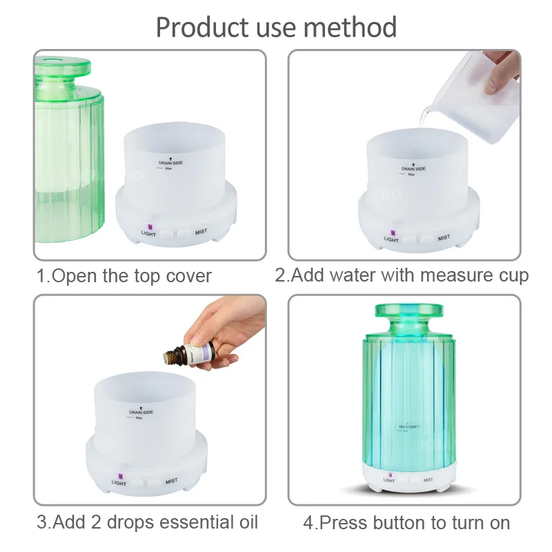 

200ml Aroma Diffuser with 7 Color Light Cool Mist Air Humidifier for Home Office Decoration