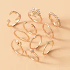 Набор винтажных золотых колец с кристаллами, кольцо в богемном стиле с Луной и звездой, 2021