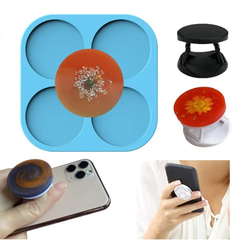 

Phone Grip Epoxy Resin Casting Mold Resin Molds Tool DIY Circle Phone Holder Silicone Mold Round Resin Mold