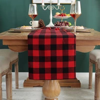 american red checkered table runner polyester cotton tablecloth for table decoration christmas tablecloth christmas decoration