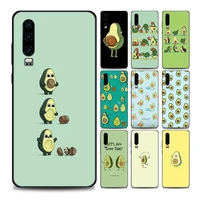 cute cartoon avocado phone case for huawei p10 lite 20 30 40 lite e pro plus 50 pro p smart z soft silicone cover coque