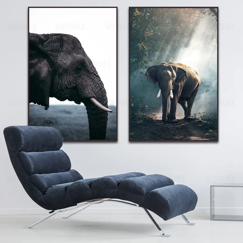 Слон реалистичный стиль диких животных Фотография картина домашний