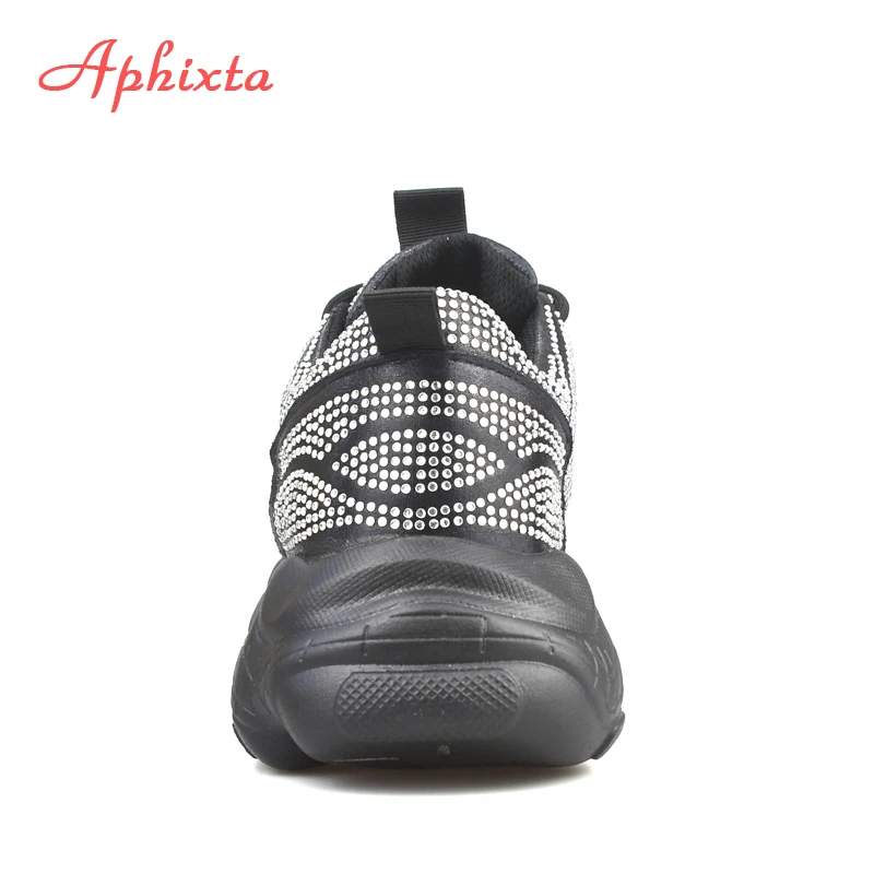 Aphixta/кроссовки на платформе с кристаллами Женская обувь спортивная дышащая для