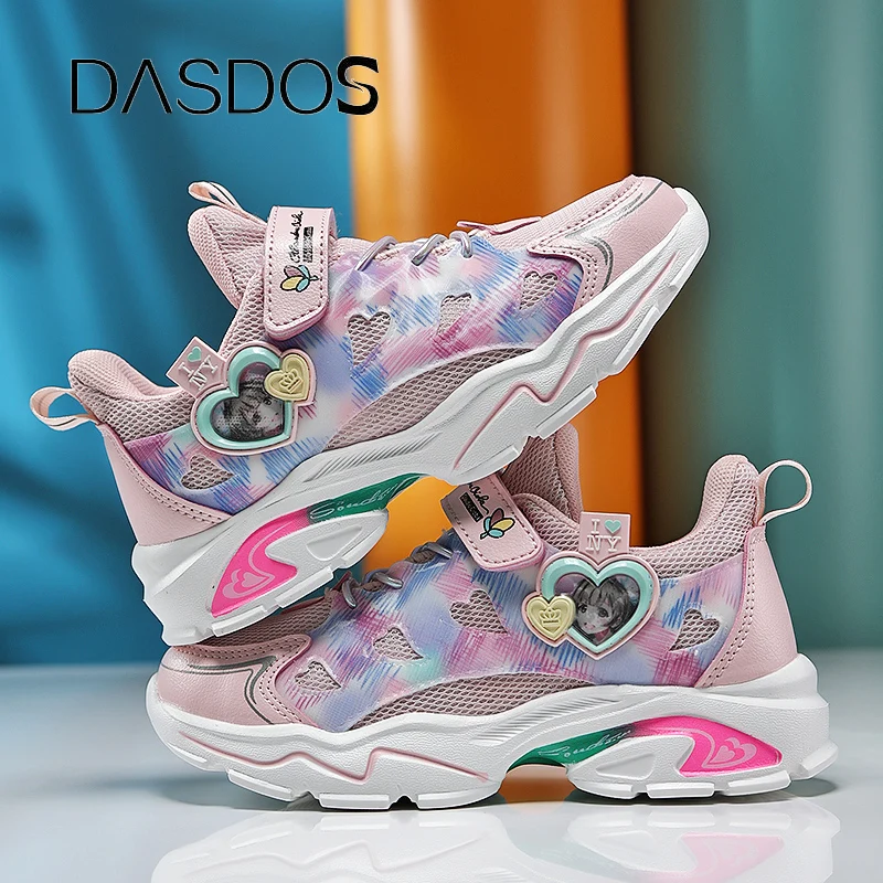 

Кроссовки детские дышащие сетчатые для девочек, модная обувь для бега, тенниса, 2021