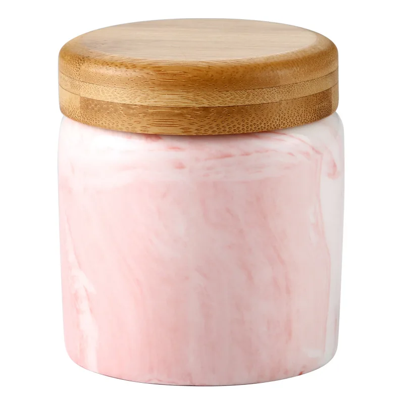 Мраморная керамическая банка для хранения еды с герметичным уплотнением