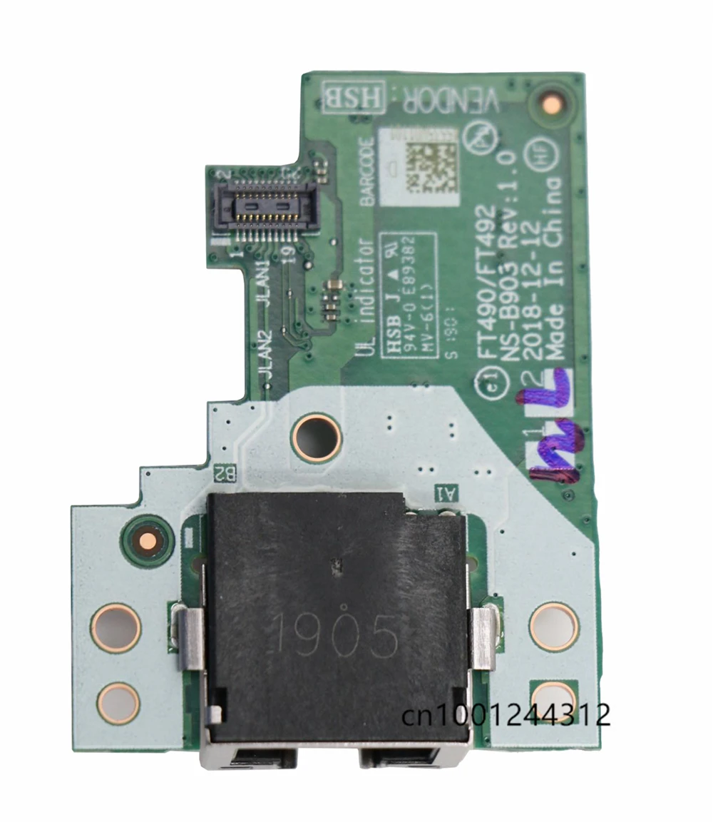 new original for lenovo thinkpad t490 et490 rj45 lan ethernet board network jack 02hk993 ns b903 free global shipping