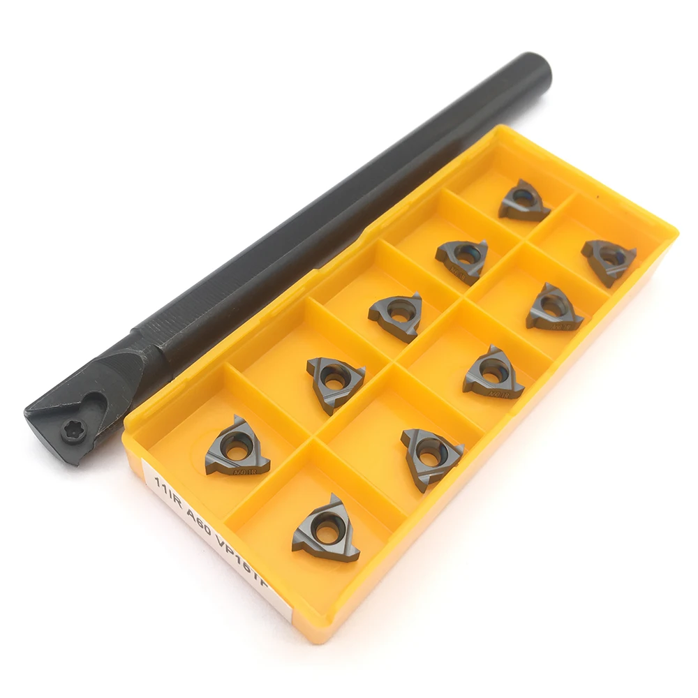 

1pc SNR1010K11 Turning Tool Holder +10pcs 11IR A60 VP15TF Carbide Inserts High Quality Thread Turning Tool CNC Lathe Cutter Tool