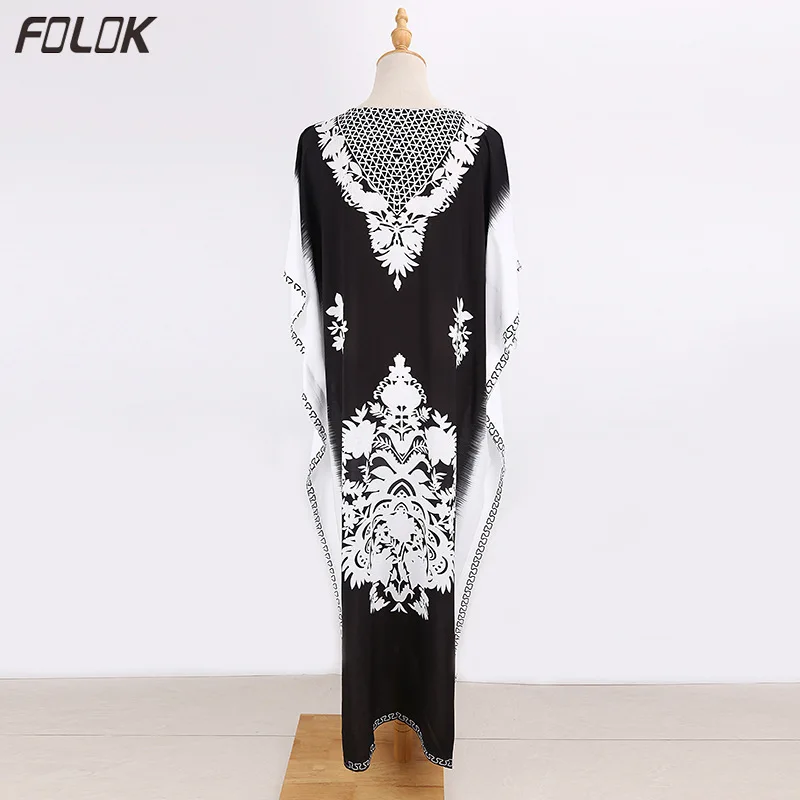 Новая черная и белая пляжная юбка с цветочным принтом свободная большая длинная