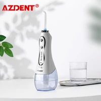 azdent hf 6 portable 5 modes electric oral irrigator usb rechargeable electric water flosser 300ml adults teeth cleaner 5 tips