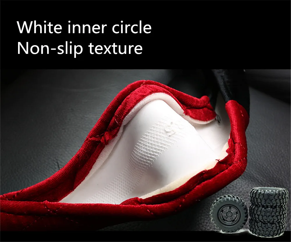 

38CM 3D Steering Wheel Cover with Plush Bling Bling Rhinestones Universal 15 Inch Auto Steering Wheel 5 colors