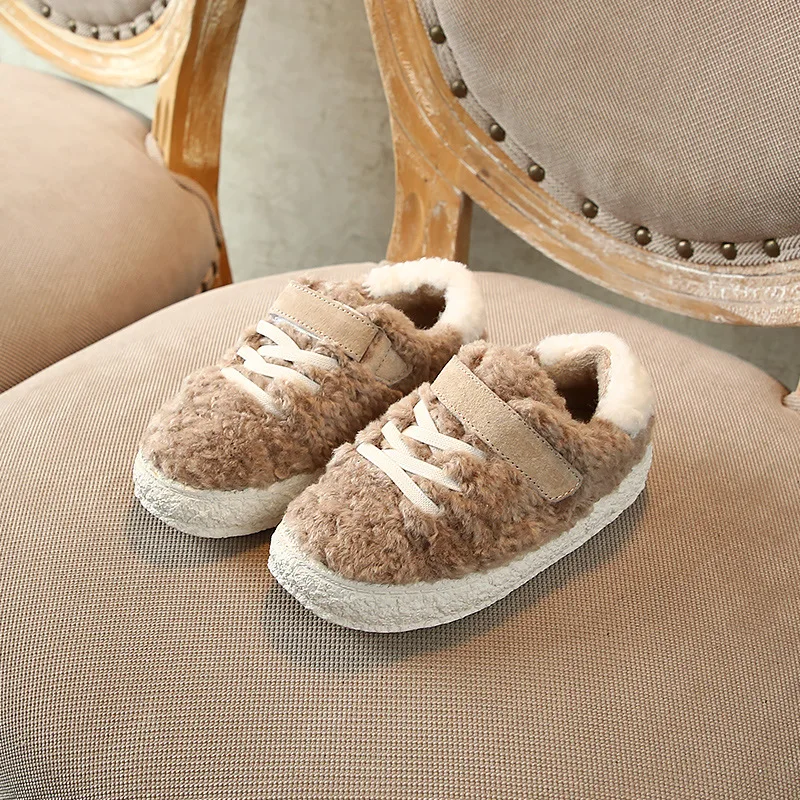 Новые зимние детские спортивные кроссовки повседневные теплые черные для