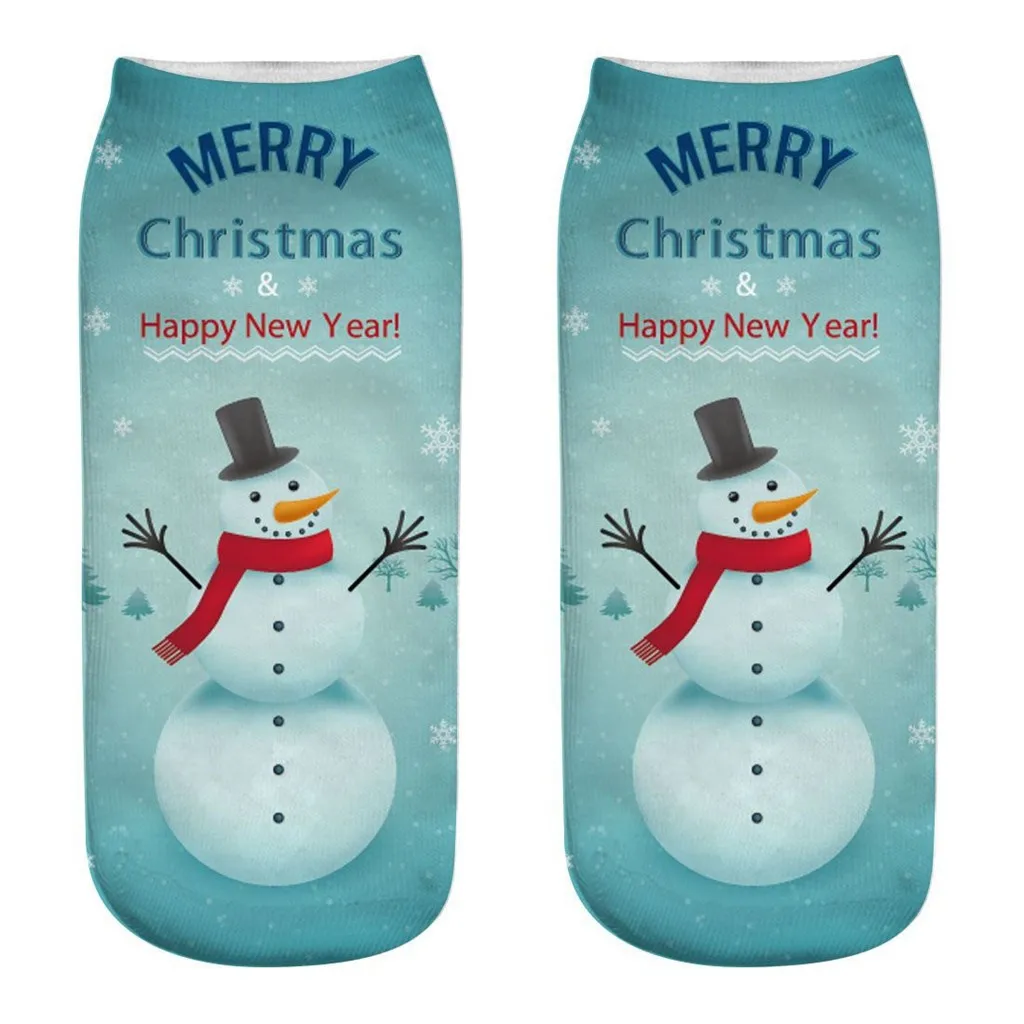 Мужские и женские рождественские носки повседневные рабочие деловые 3D с Санта