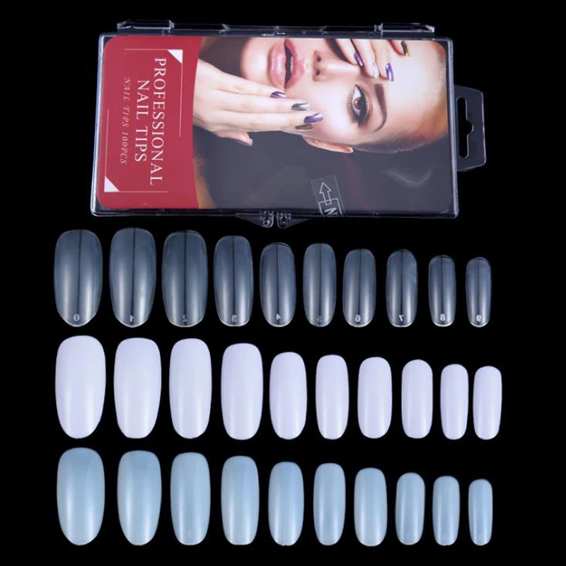 ABS Nail Art High Quality Durable Natural 100 Pieces Boxed Exquisite Strong Fit Woman Lady Oval Nails Full Paste Fake | Красота и