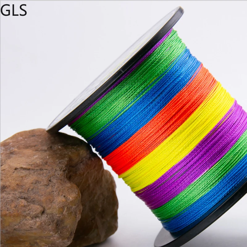 GLS Multicolor 500M Multifilament Fishing Line 4 Strands/8 Strands Freshwater /Saltwater 6.8-50KG smooth Weave Line