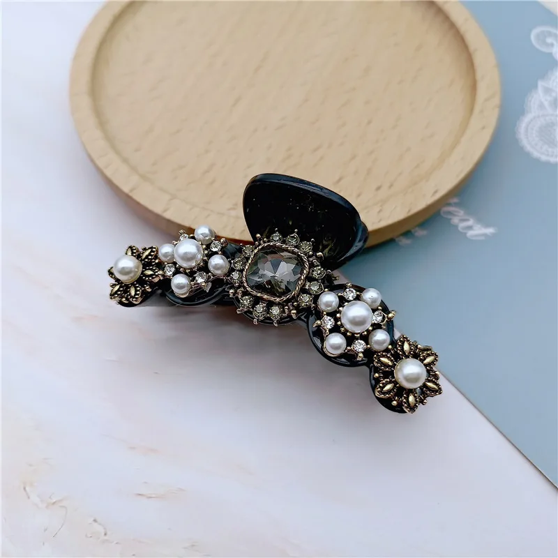

Baroque Crystal Hair Claws Jewelry For Women Chinese Boutique Headdress Luxury Handmade Gem Hair Accessories Hairpins Wholesale