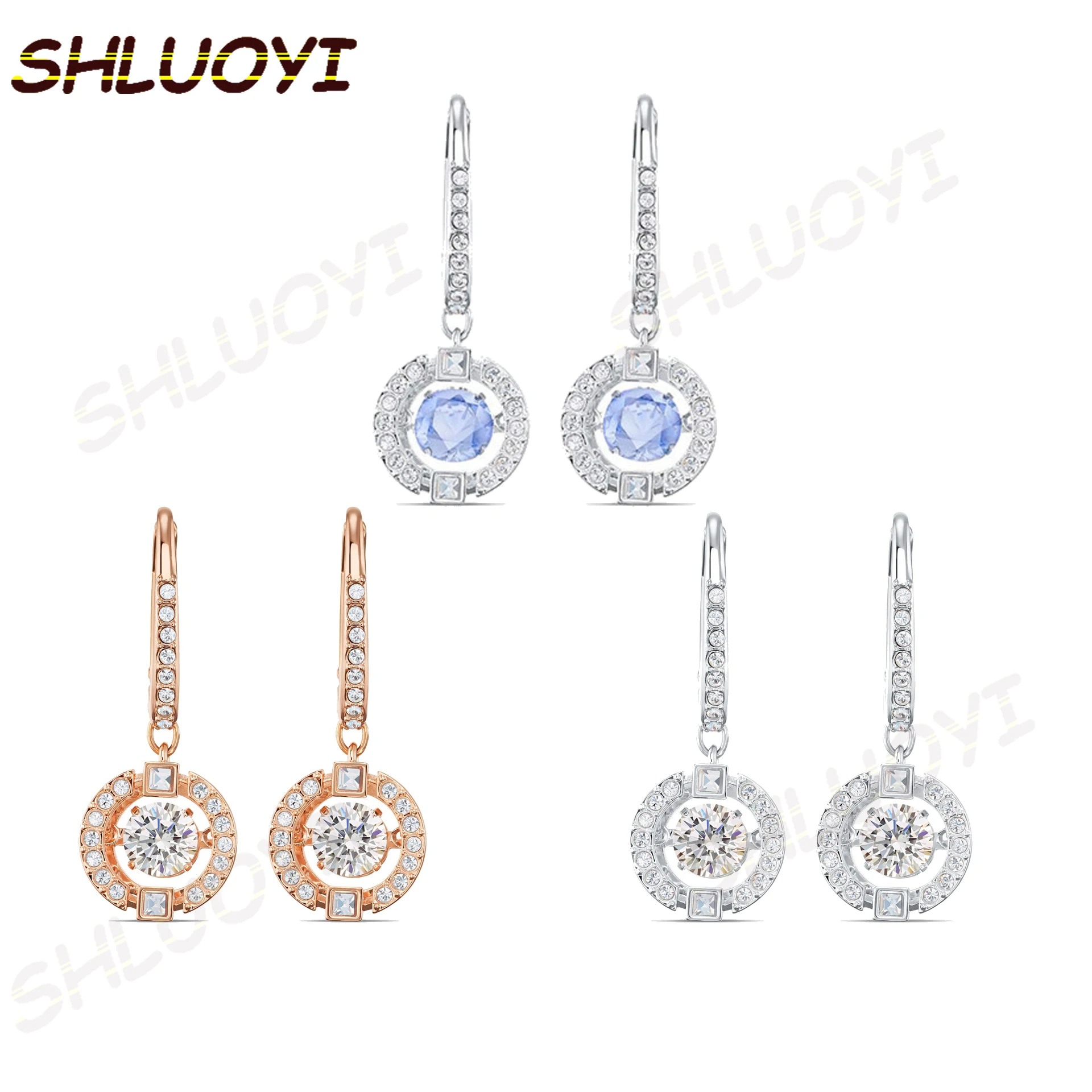 

SHLUOYI High quality new SWA. Exquisite smart crystal, charming women's Earrings Fashion Jewelry
