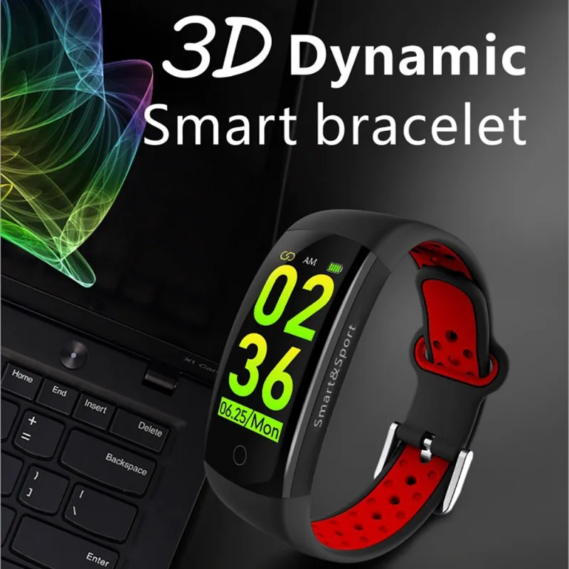 Multifunction Smart Wristband Sport IP68 Waterproof 3D Dynamic Heart Rate Blood Pressure Monitor Watch Bracelet | Электроника