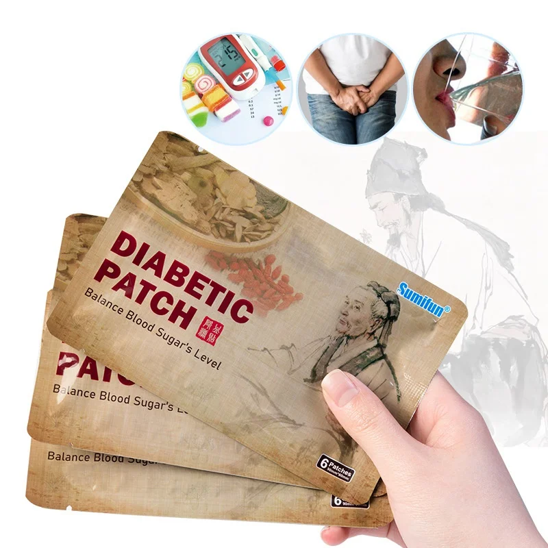 6 шт./пакет диабетической патч натуральный лечение травами ниже для измерения