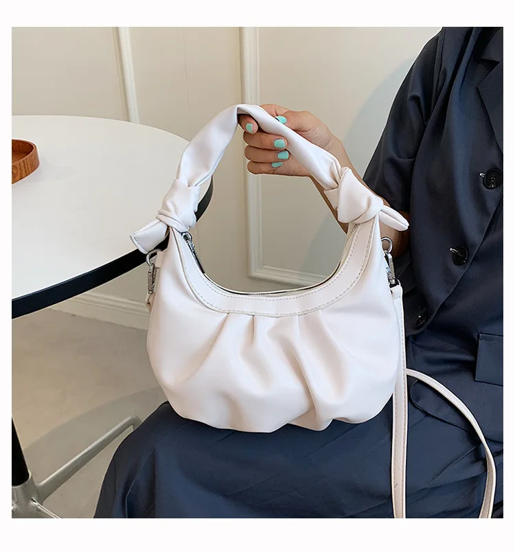 

European and American Women's One-shoulder Handbags 2021 New Trendy Folds Underarm Bags Net Red One-shoulder Messenger Bag