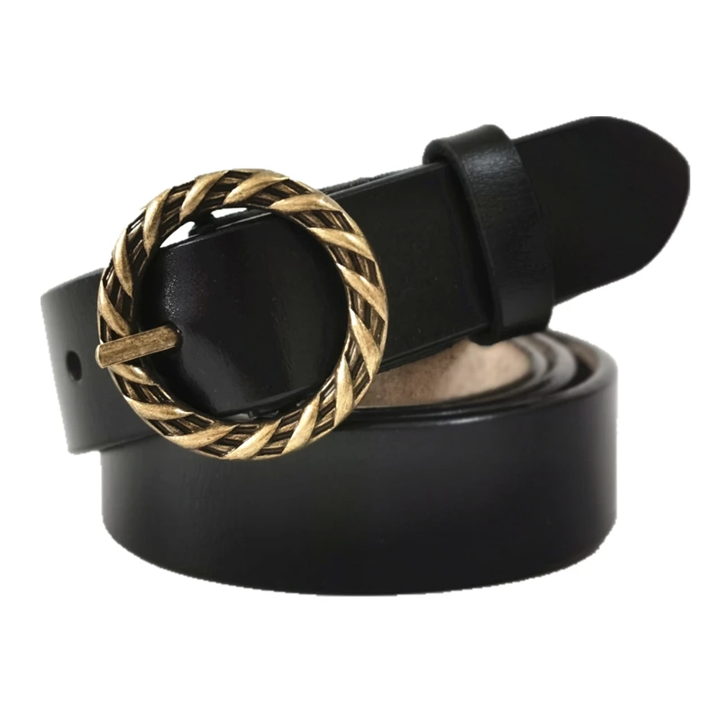 

Genuine Leather Belts for Women Second Layer Cowskin Woman Belt Vintage Pin Buckle Strap Jeans