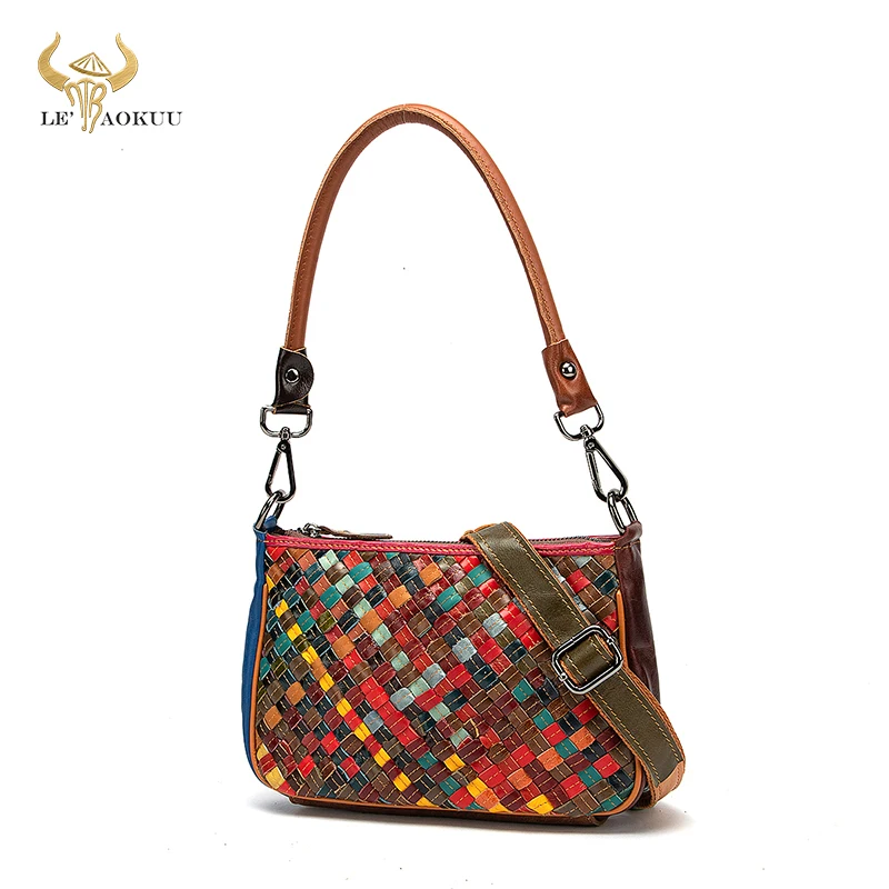 Красочный мягкий кожаный знаменитый роскошный женский лоскутный маленький